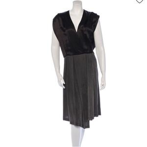 VPL Grey and black midi A-line dress
